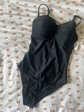 Old Navy Black One-Piece Swimsuit with Molded Cups